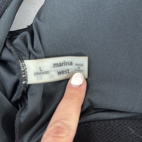 Marina West Black Wrap One Piece Bathing Suit - Picture 11 of 11